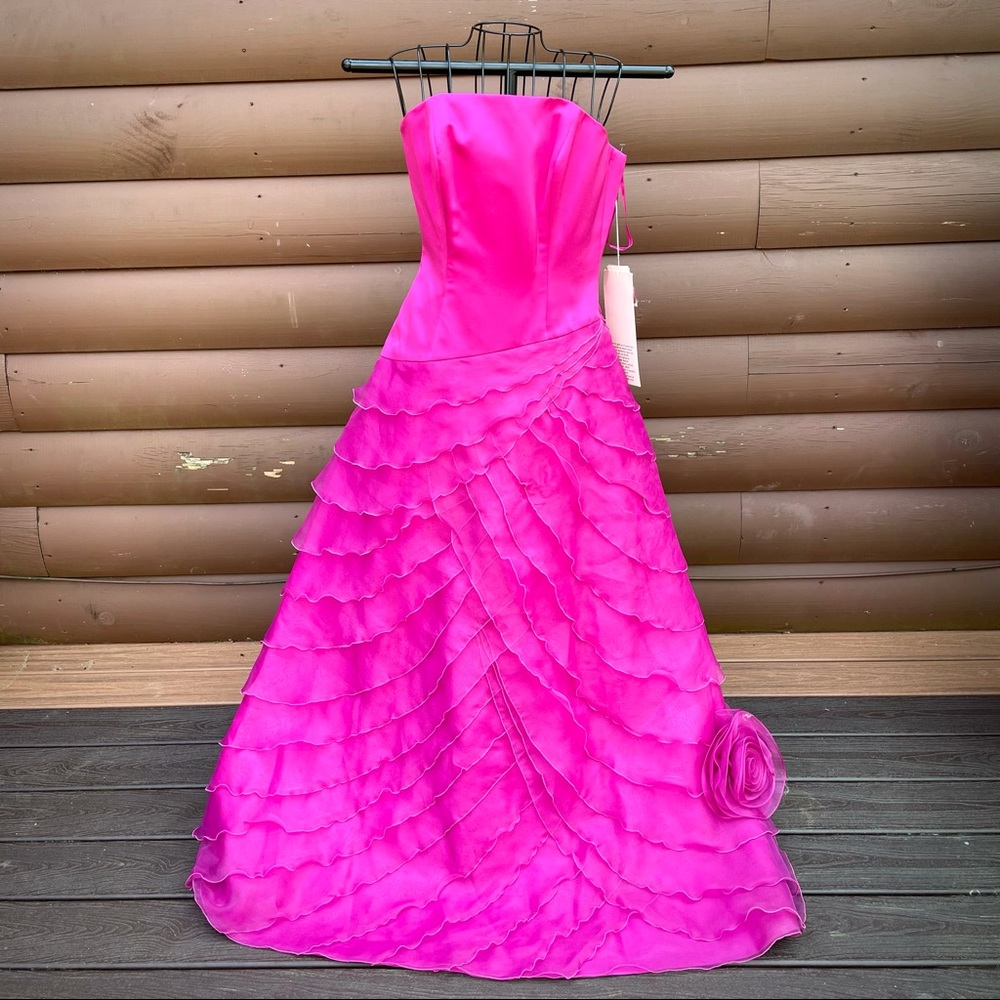 Mon Cherie Hot Pink/Purple Prom Gown NEW